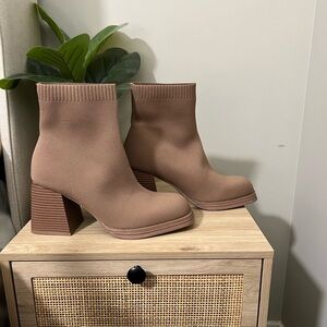 NWOT Call it Spring Nude Fabric Boots size 10